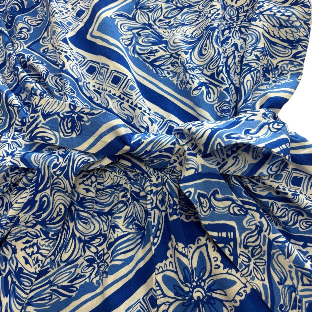 Lilly Pulitzer Dusk Blue Crush Romper Sz Small Lightweight Spring Summer Beach - Picture 4 of 12